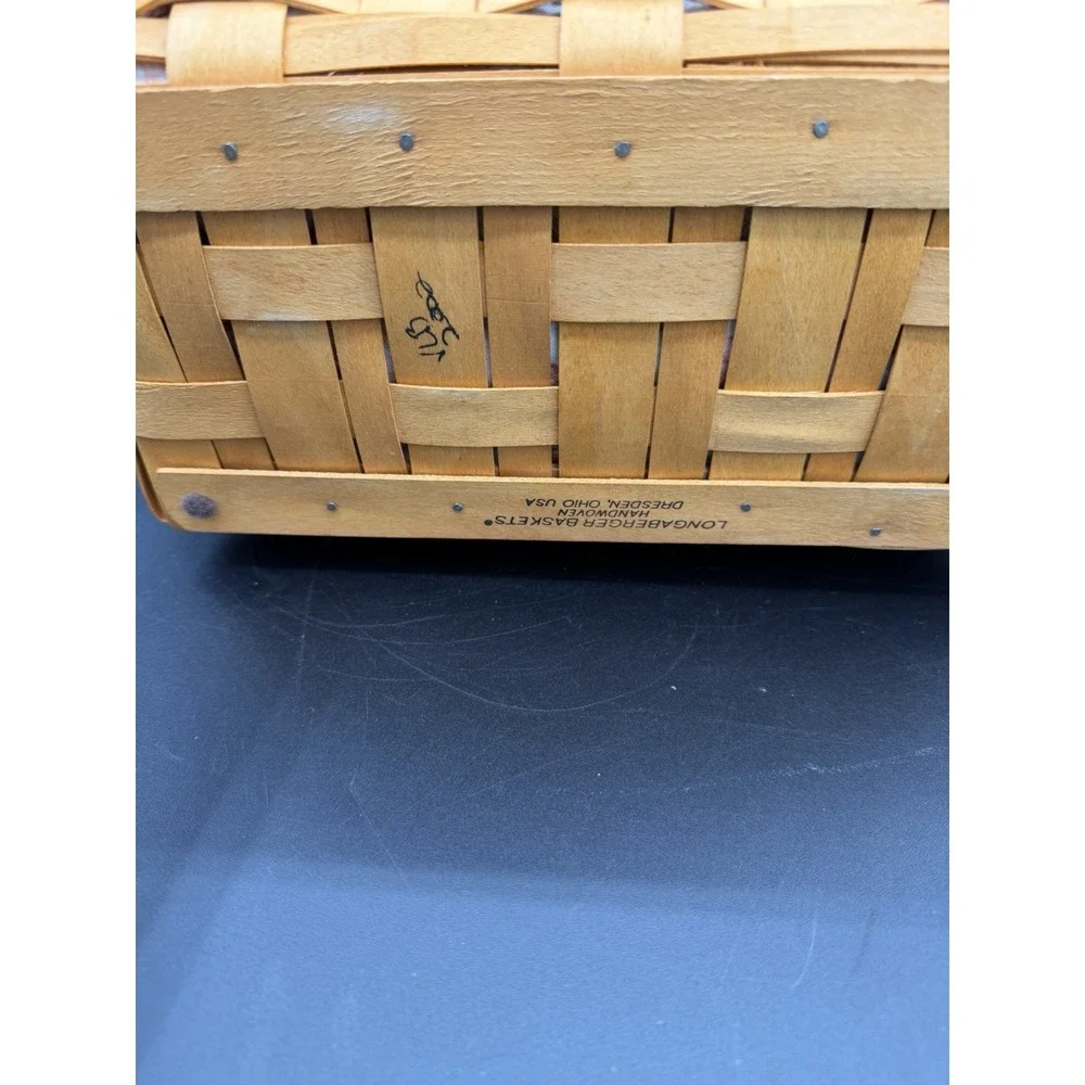 🧺✨ Longaberger 2002 Long Tissue Basket Combo – Lid, Liner, Protector & Tie‑On ✨